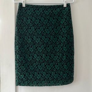 New York & Company Green Lace Pencil Skirt